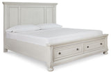 Robbinsdale - Panel Storage Bed Beige 2 Storage Drawers by Signature Design by Ashley® | Bel Furniture