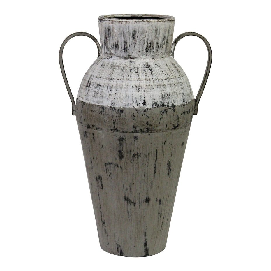 Tall Aged Vase - Look Distressed Metal