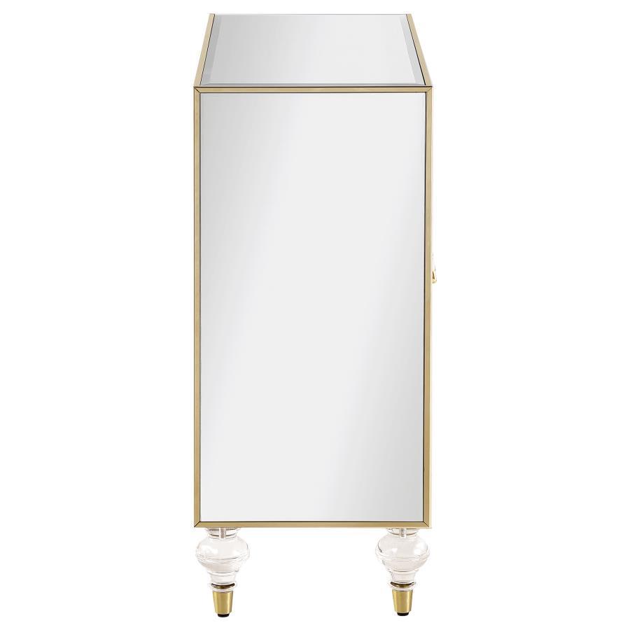 Astilbe - 2-Door Accent Cabinet - Mirror And Champagne