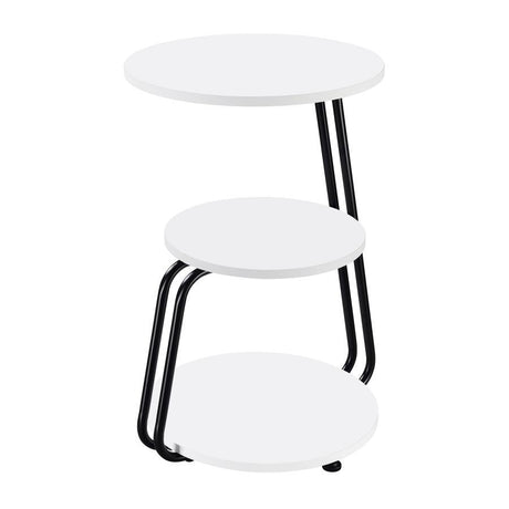 Hilly - 3-Tier Round Accent Side Table - White And Black by Coaster Fine Furniture | Bel Furniture