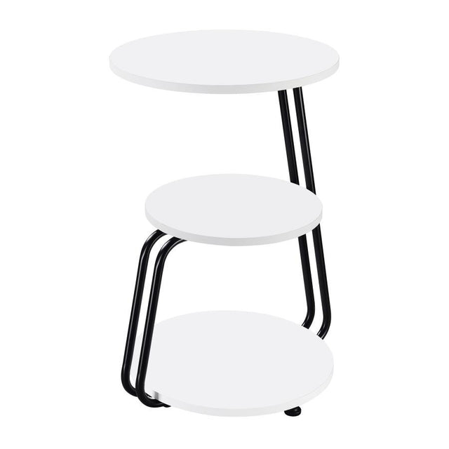Hilly - 3-Tier Round Accent Side Table - White And Black by Coaster Fine Furniture | Bel Furniture