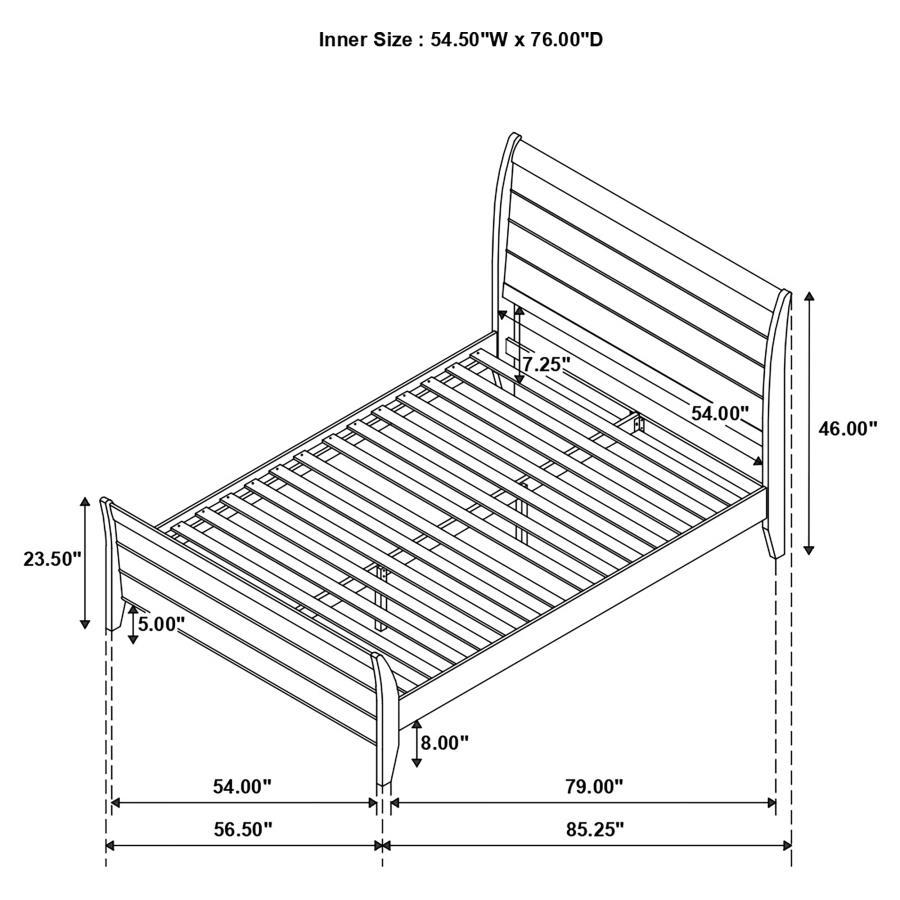 Selena - Sleigh Platform Bed