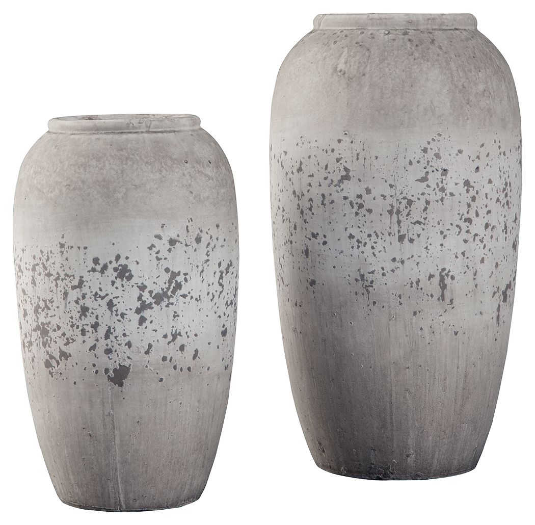 Dimitra - Brown / Cream - Vase Set (Set of 2) by Signature Design by Ashley® | Bel Furniture