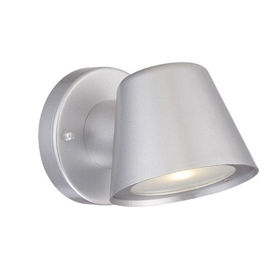 LED Short Cone Wall Light - Brushed Silver