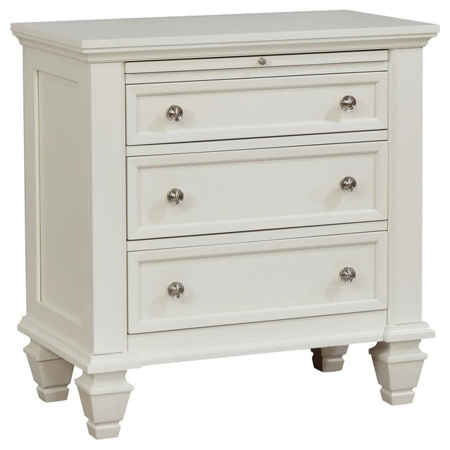 Sandy Beach - 3-drawer Nightstand White by CoasterEssence | Bel Furniture