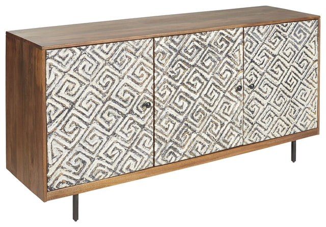 Kerrings - Brown / Black / White - Accent Cabinet by Signature Design by Ashley® | Bel Furniture