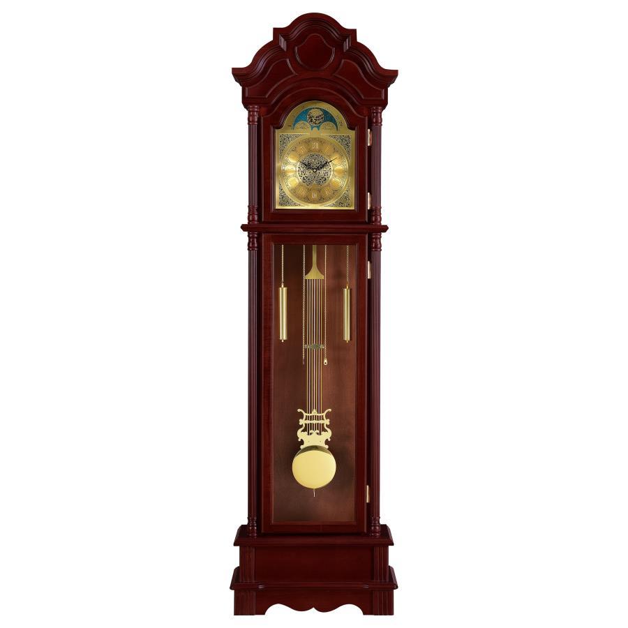 Diggory - Grandfather Clock With Adjustable Chime - Brown Red