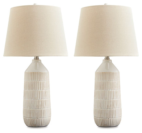 Willport - Off White - Ceramic Table Lamp (Set of 2) by Signature Design by Ashley® | Bel Furniture