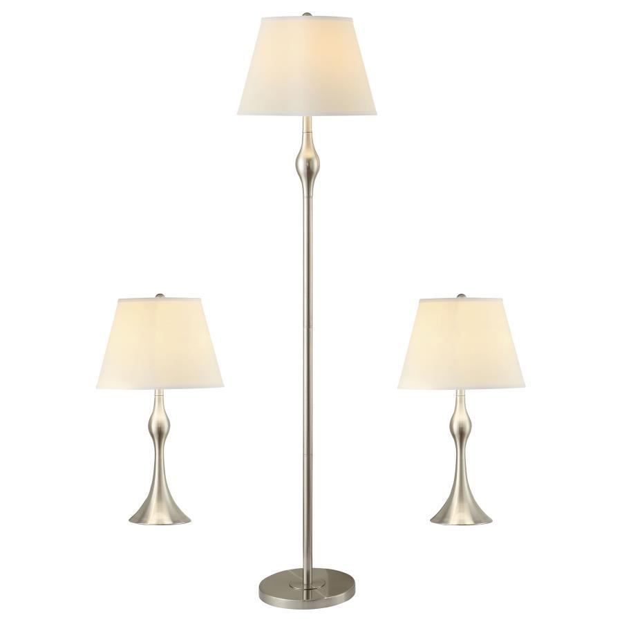 Griffin - 3 Piece Floor And Table Lamp Set Brushed Nickel - Brush Nickel