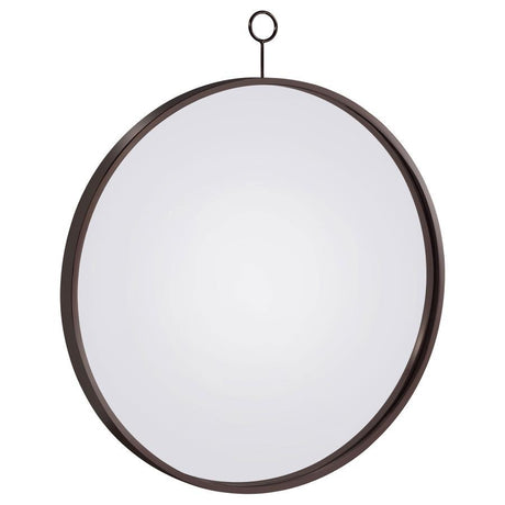 Gwyneth - Round Wall Mirror - Black Nickel by CoasterEveryday | Bel Furniture