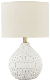 Wardmont - White - Ceramic Table Lamp by Signature Design by Ashley® | Bel Furniture
