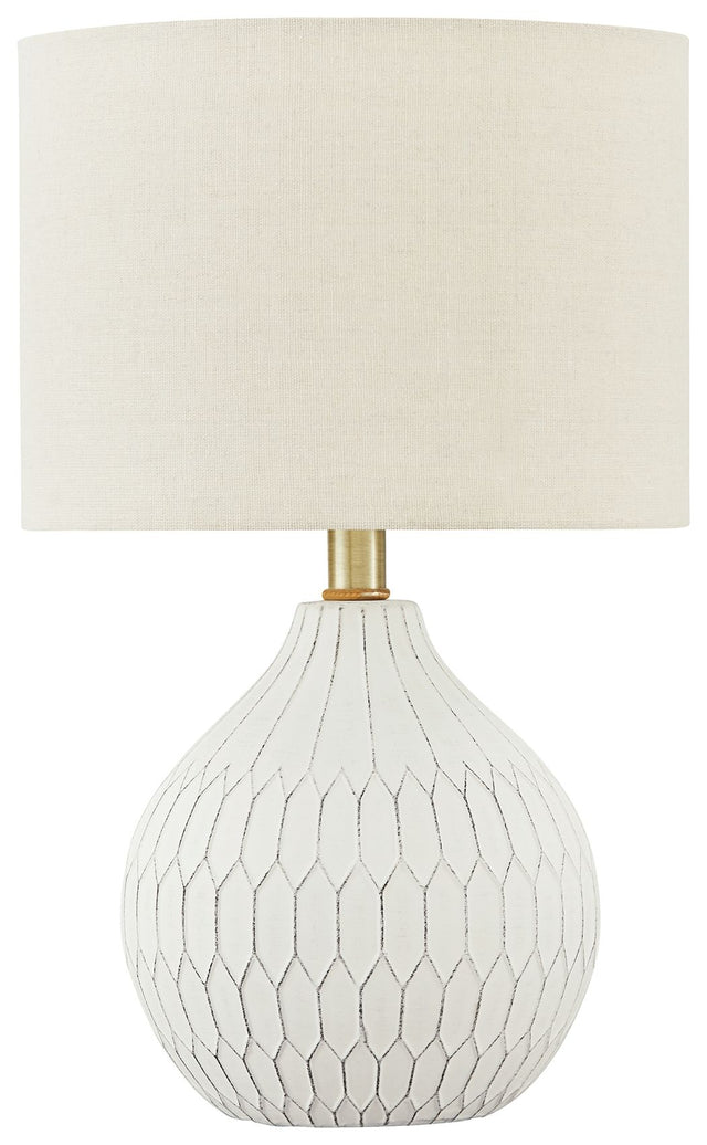Wardmont - White - Ceramic Table Lamp by Signature Design by Ashley® | Bel Furniture
