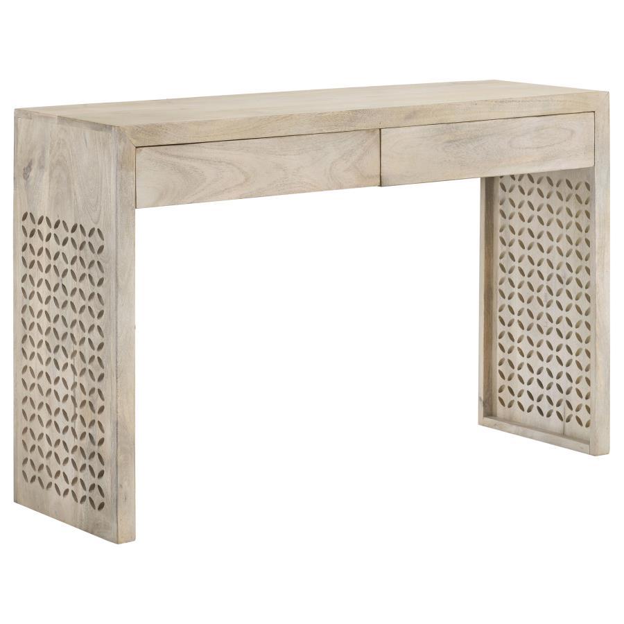 Rickman - 2-Drawer Wood Entryway Console Table - White Washed by CoasterEssence | Bel Furniture