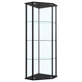 Zenobia - 4-Shelf Curio Cabinet Display Case - Black by CoasterEssence | Bel Furniture