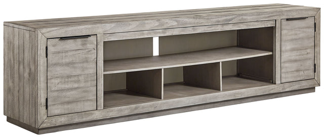Naydell - Gray - XL TV Stand w/Fireplace Option by Signature Design by Ashley® | Bel Furniture