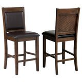 Dewey - Upholstered Counter Chair (Set of 2) - Walnut by CoasterEssence | Bel Furniture