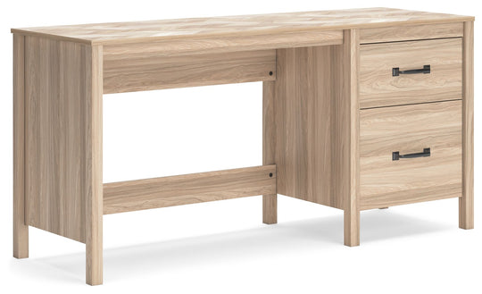 Battelle - Tan - Home Office Desk by Signature Design by Ashley® | Bel Furniture