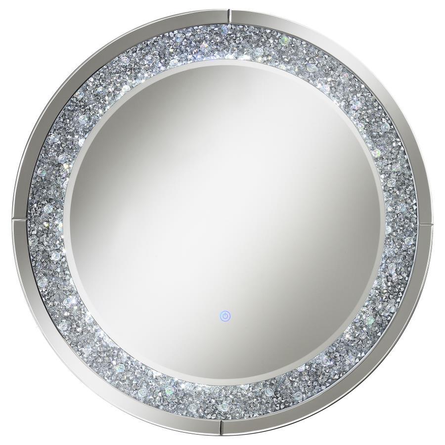 Lixue - Round Wall Mirror LED Lighting - Silver by CoasterEssence | Bel Furniture