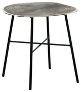 Laverford - Chrome / Black - Round End Table by Signature Design by Ashley® | Bel Furniture