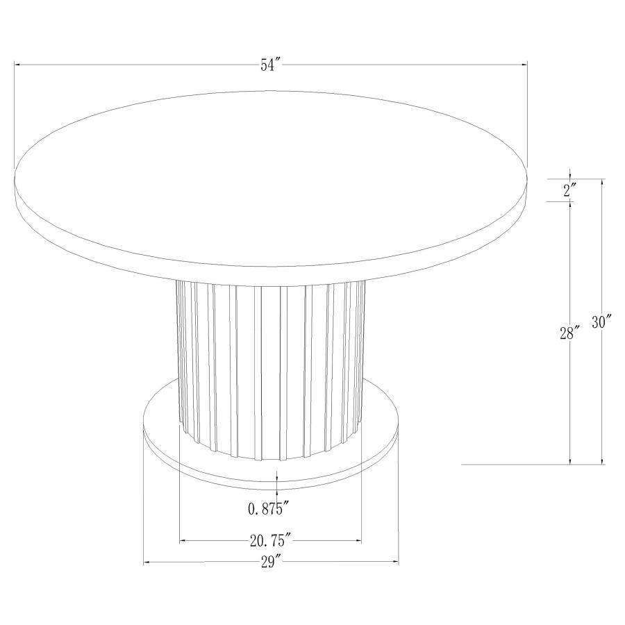 Sherry - Round Marble Top Dining Table - Rustic Espresso