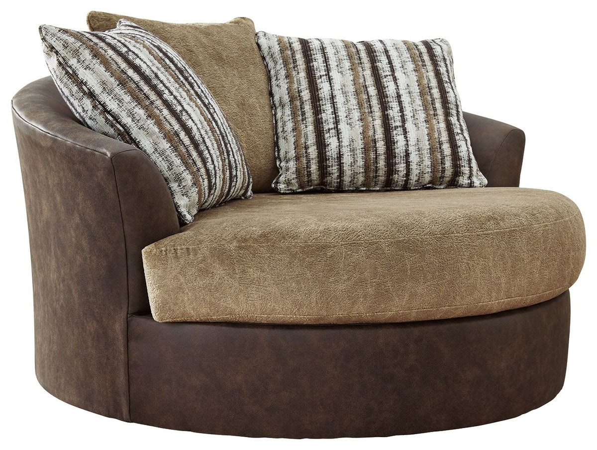 Alesbury - Chocolate - Oversized Swivel Accent Chair by Signature Design by Ashley® | Bel Furniture