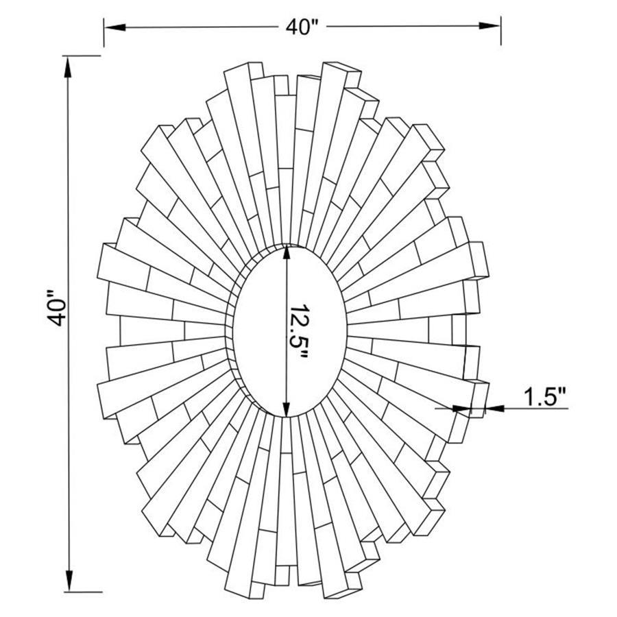 Danika - Sunburst Circular Mirror - Silver