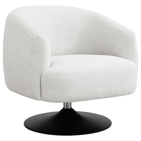 Dave - Upholstered Barrel Back Swivel Club Chair - Beige by CoasterElevations | Bel Furniture