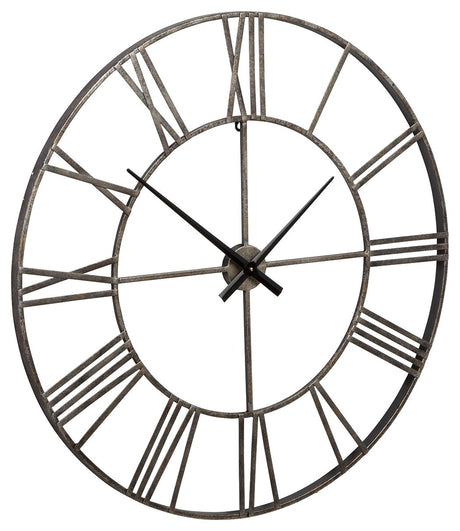 Paquita - Wall Clock Pearl Silver by Signature Design by Ashley® | Bel Furniture