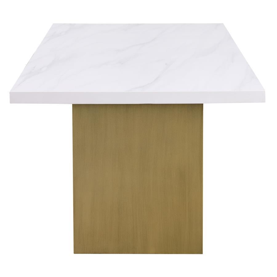 Carla - Cultured Carrara Marble Top Dining Table - White