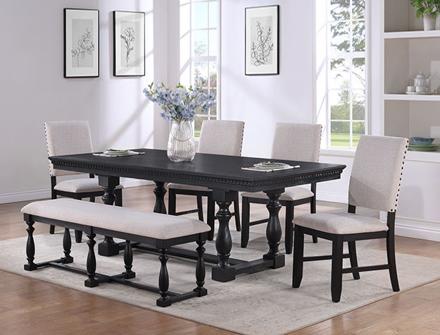 Regent - Dining Table - Charcoal Black