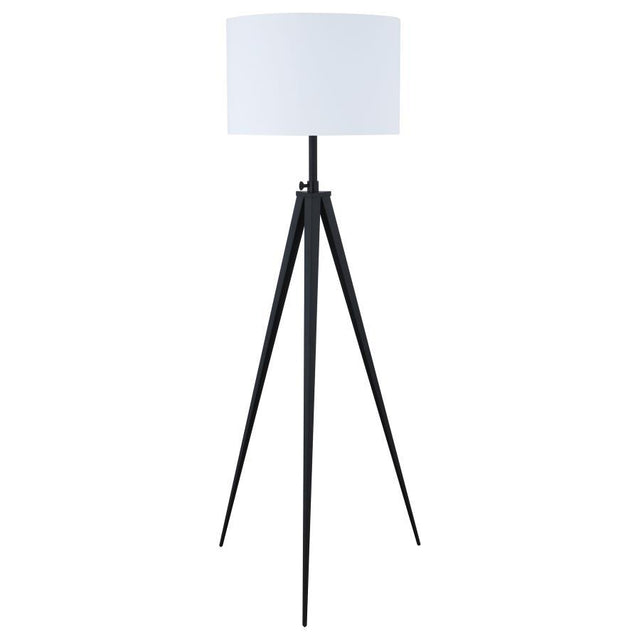 Harrington - Drum Shade Metal Tripod Floor Lamp - Black by CoasterEveryday | Bel Furniture
