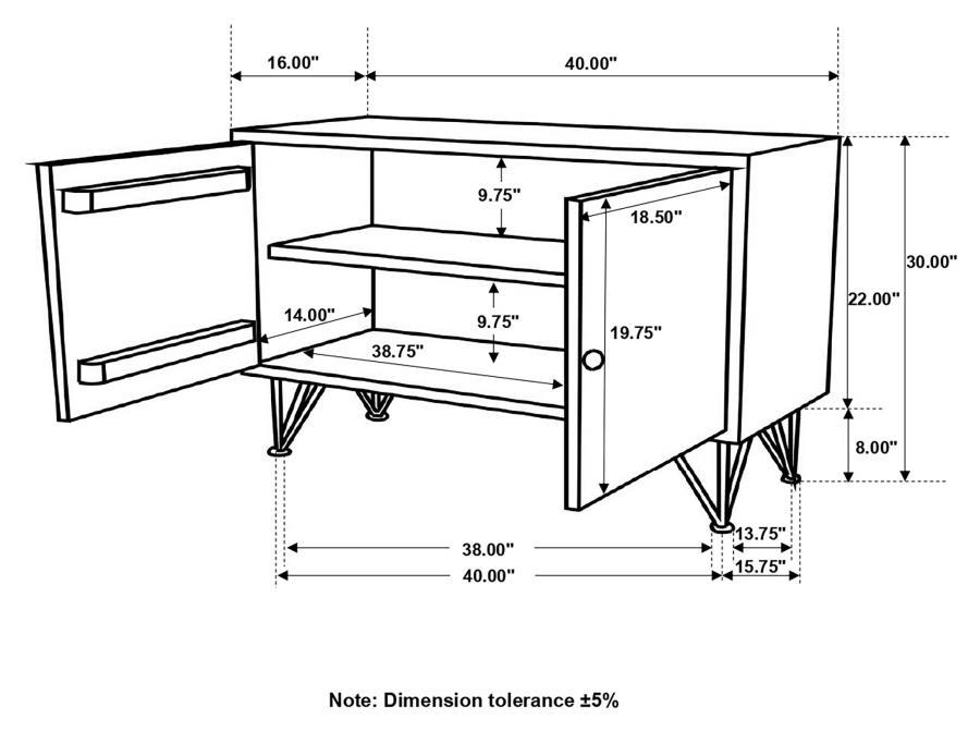 Eileen - 2 Door Wood Storage Accent Cabinet - Natural