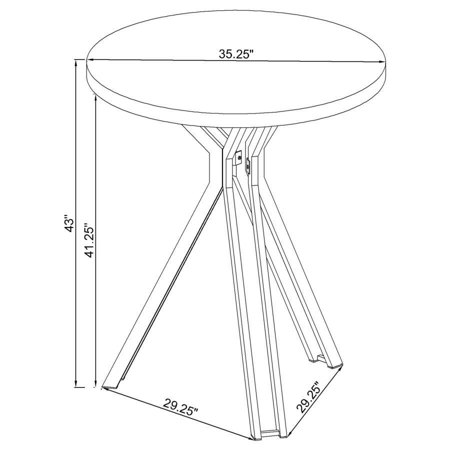 Edgerton - Round Wood Top Bar Table - Dark Oak And Chrome