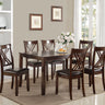 Eloise - Dinette Set Dark Brown 7 Pc. Table, 6 Chairs by Crown Mark | Bel Furniture