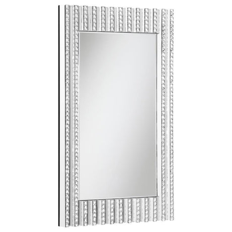 Aideen - Acrylic Crystal Wall Mirror - Silver by CoasterElevations | Bel Furniture