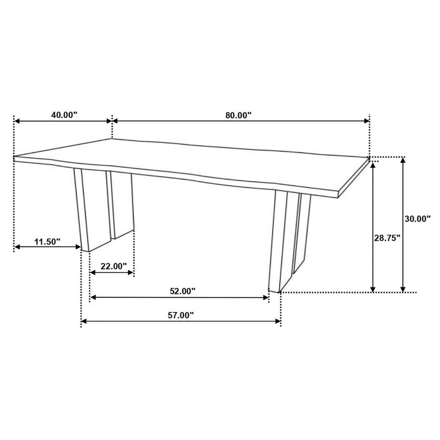 Bradshaw - Rectangular Live Edge Dining Table - Natural Acacia And Black