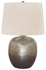 Magalie - Antique Silver Finish - Metal Table Lamp by Signature Design by Ashley® | Bel Furniture