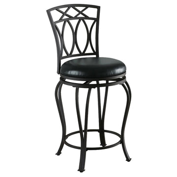Adamsville - Upholstered Swivel Stool Black Counter Height (24"-27") by CoasterEveryday | Bel Furniture