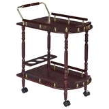 Palmer - 2-Tier Rectangular Wood Bar Cart - Merlot by CoasterEveryday | Bel Furniture