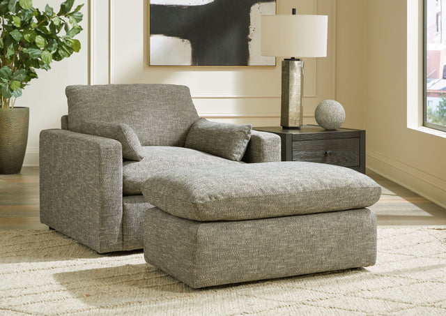 Dramatic - Living Room Set Dark Gray 2 Pc. Chair And A Half, Ottoman by Benchcraft® | Bel Furniture