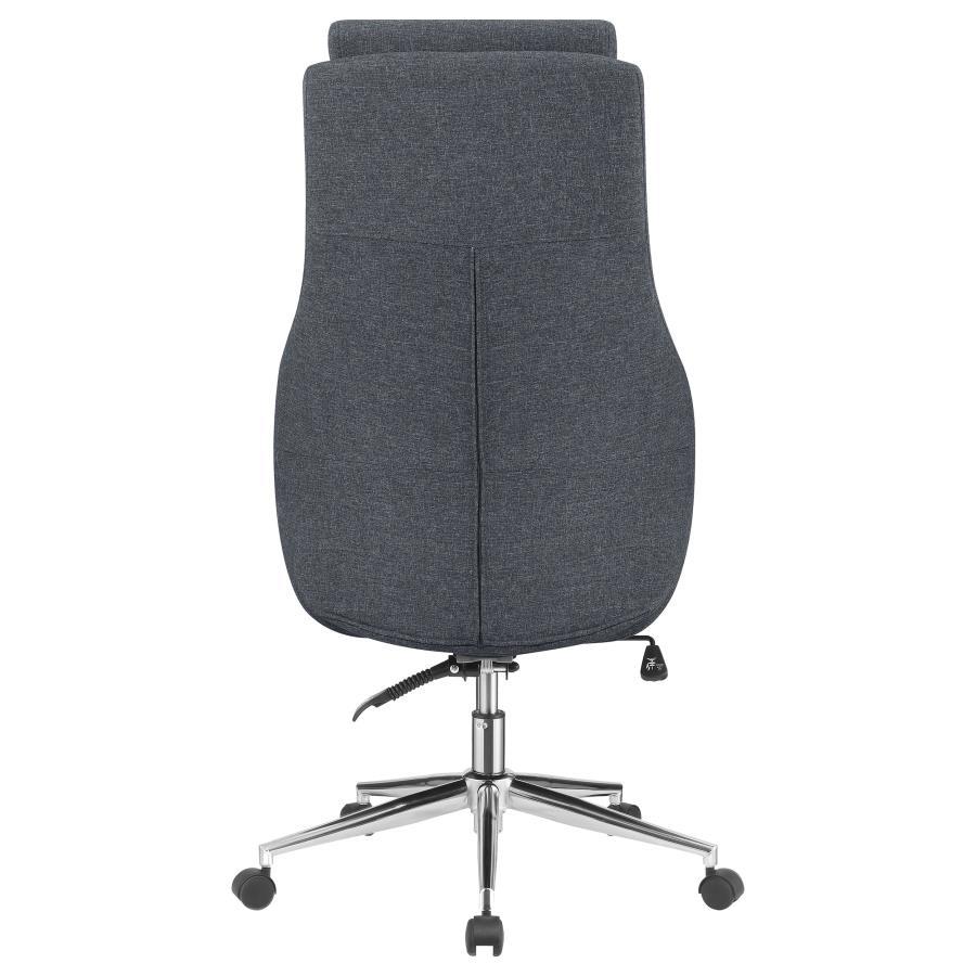 Cruz - Upholstered Office Chair With Padded Seat - Gray And Chrome