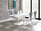 Brooklyn - 5 Piece Rectangular Dining Set - White High Gloss by CoasterEssence | Bel Furniture