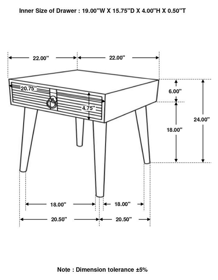 Zabel - Square 1-Drawer End Table - Natural