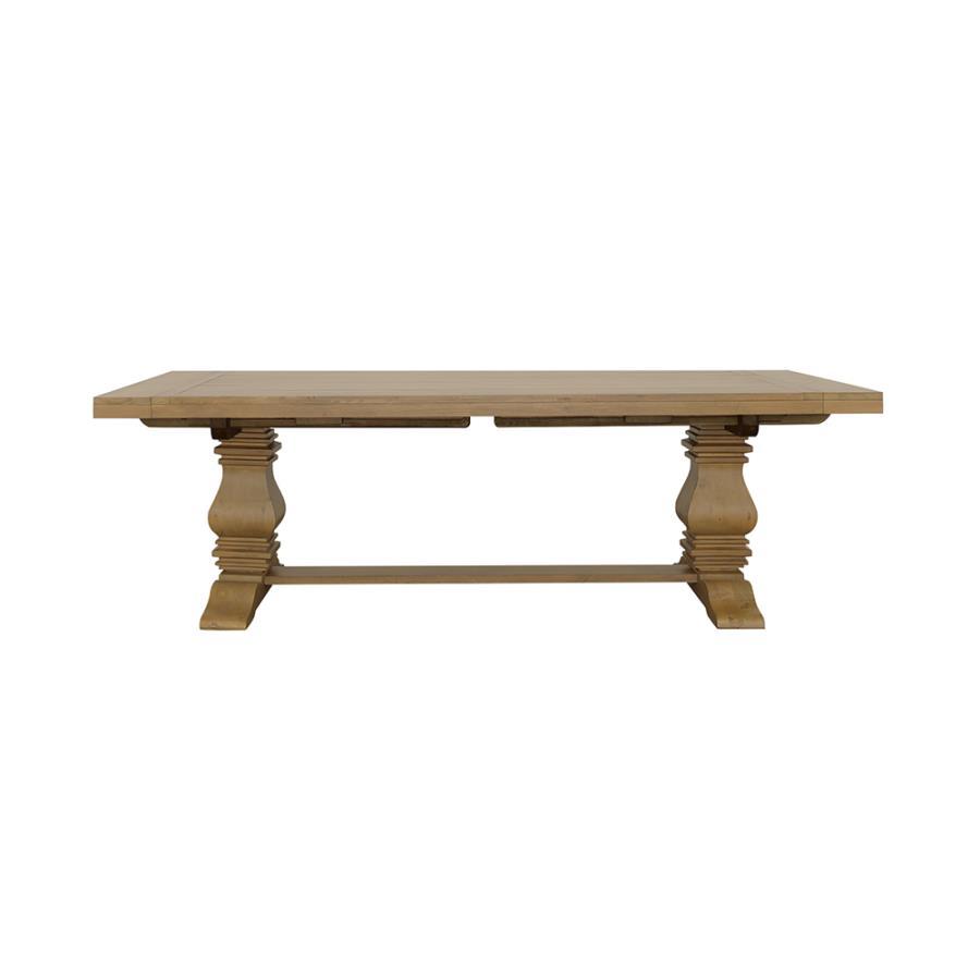 Florence - Double Pedestal Dining Table - Rustic Smoke