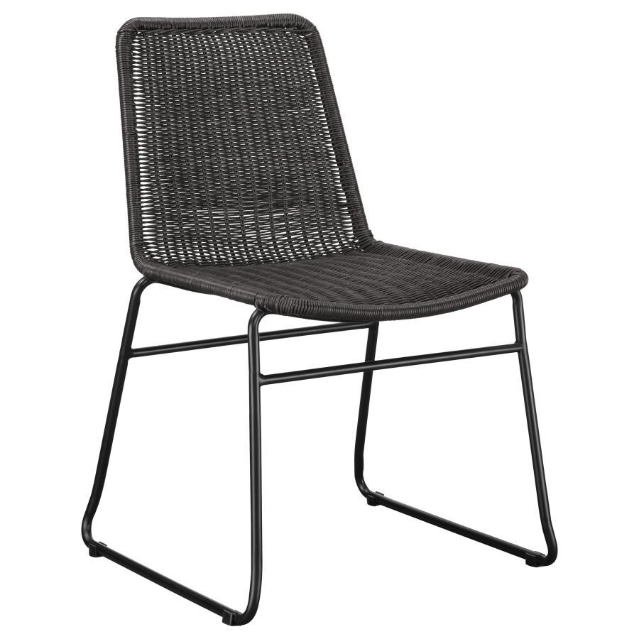 Dacy - Faux Rattan Metal Dining Side Chair (Set of 2) - Brown