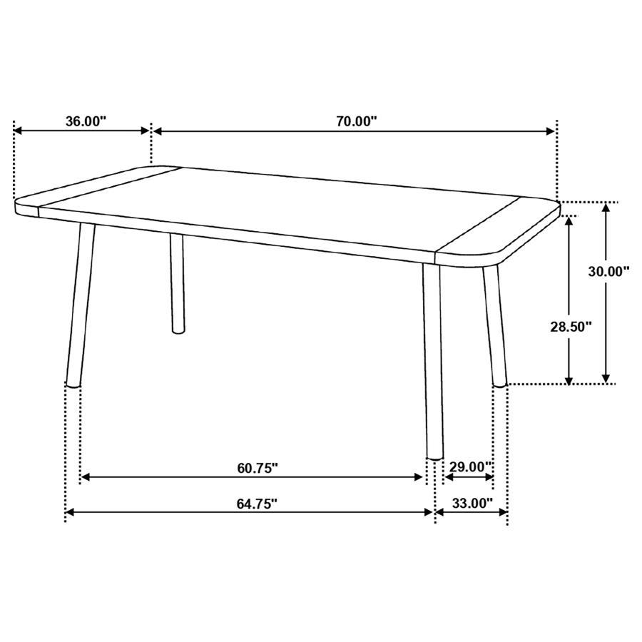 Maverick - Rectangular Tapered Legs Dining Table - Natural Mango And Black