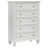 Sandy Beach - 5-drawer Chest White by CoasterEssence | Bel Furniture