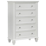 Sandy Beach - 5-drawer Chest White by CoasterEssence | Bel Furniture