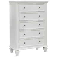 Sandy Beach - 5-drawer Chest White by CoasterEssence | Bel Furniture