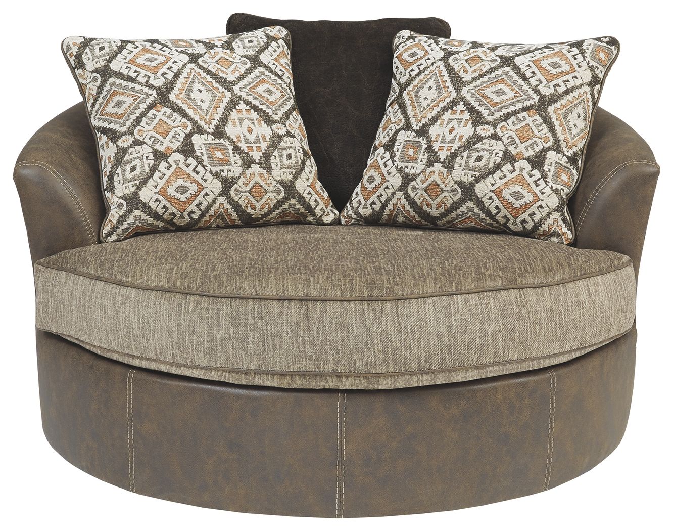 Abalone - Chocolate - Oversized Swivel Accent Chair